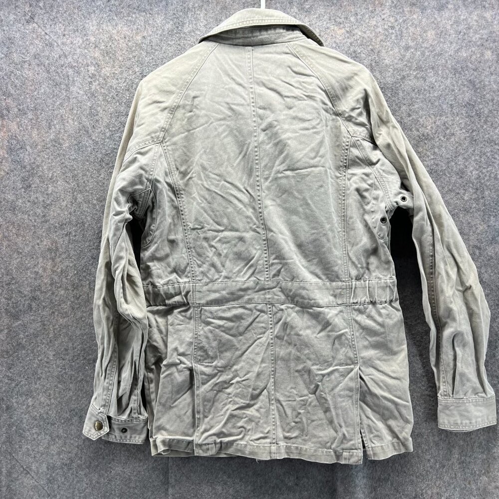 Orvis Jacket Men Small Adult Khaki Full Zip Tan Beige Trench Coat Canvas Cotton - Picture 11 of 12